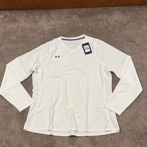 Under Armour White Volleyball Powerhouse Long Sleeve Jersey 2.0 SIZE XL